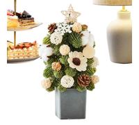 Centrotavola realistico per feste con albero di Natale finto | Decorazioni per interni fai da te per feste di carnevale, appartamento, festa della mamma, camino, scrivania, casa, ufficio