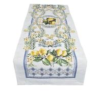 Centrotavola Runner Striscia gobelin Limoni Zucca Fiori Rose Mori di Sicilia (45x140 Citron Limoni)
