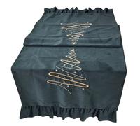 Centrotavola Runner Striscia in velluto con volant Fiocco Albero di Natale