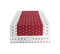 Centrotavola Runner Striscia Tavolo Fantasy Lucy Cuori Piccoli Pois Cucina Casa-Rosso