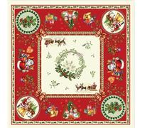 Centrotavola tovaglie di Natale in gobeline, lavorato a jacquard - Natale - Ideale Come Regalo e Decorazione da Tavolo con disegni natalizi - Made in Italy (cm 100x100 DOLCE NATALE)