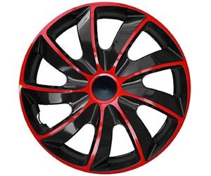 Centurion Copricerchi Universali Quad, Nero/Rosso, 13 Pollici, Confezione da Pezzi
