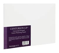 Centurion Pannelli universali in lino con primer acrilico, 22,7 x 30,5 cm, per pittura, confezione da 3 tele per oli, acrilici, oli miscelabili con acqua e altro ancora