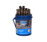 Century Drill & Tool 26929 - Set di punte per trapano in cobalto da 1/16" a 1/2" per 64Ths, 29 pezzi