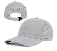 Century Star Berretto da baseball da donna cappello da coda di cavallo cappello da corsa da uomo impermeabile regolabile traspirante cappelli da sole visiere, Grigio chiaro, M