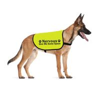 CENWA Giacca per cani Nervous Anxious - Give Me Some Space Alert Slogan Gilet di avvertimento per cani ansiosi e salvataggio - Regalo (Space Nervous M)