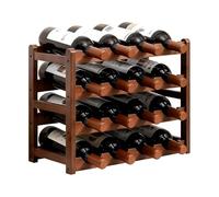 CenYiDsque Cantinetta in bambù, design retrò a più livelli, facile montaggio e supporto antiscivolo, elegante e stabile, per cucina, salotto e cantina, 33x23,5x15 cm, legno marrone