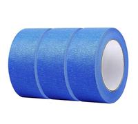 CenYouful Nastro adesivo per pittori, 48 mm x 50 m, 3 rotoli di nastro adesivo blu per pittura, per decorare e dipingere, nastri decorativi con luce solare e resistente ai raggi UV, forte adesione