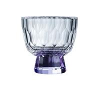 Cenz-888 Bicchieri d'acqua Piccole tazze da tè in vetro trasparente con piedini colorati, bicchierini da degustazione for tè con motivo a rombi, 1,7 oz/50 ml per la cucina di casa(Purple)