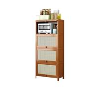 Cenz-888 Mobile Buffet Credenza da Cucina Marrone a 4 Ripiani con Scomparti for caffè e tè, Larghezza 60 cm