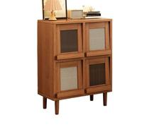 Cenz-888 Mobile Buffet Credenza in Vimini for Soggiorno, Contenitore for tè/caffè, Divano con 4 Scomparti, unità da Parete e Pavimento
