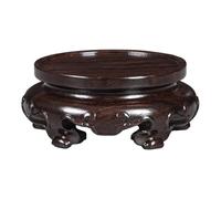 Cenz-888 Supporto per Piante Ebano Vaso Rotondo for Fiori Paesaggio Teiera di Strana Pietra Artigianato Ornamenti Base(Piccolo)