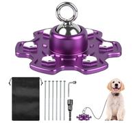 CEOTIS Palo per legare il cane, girevole a 360°, design senza grovigli, palo resistente con tasselli a vite, forza di trazione di 81,6 kg