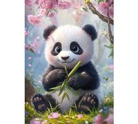 CEOVR Diamond Painting Kit,Panda Pittura Diamante Adulti,Diamond Painting Adulto,30x40 cm Pittura Diamante 5D,Pittura Diamante Mosaico Panda Sotto L'albero dei Fiori