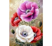 CEOVR Diamond Painting Kit Papavero,30x40cm DIY Pittura Diamante Kits,Mosaico Diamanti Painting,Nobiltà ed Eleganza Fiore