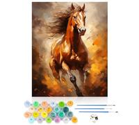 CEOVR Kit per dipingere con i numeri, per adulti, con cavalli per principianti, per adulti, senza cornice, 40 x 50 cm, fai da te con numeri, cavalli galopianti