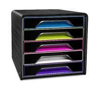 Cassettiera Smoove - 36x28,8x27 cm - 5 cassetti standard - neromulticolore - Cep