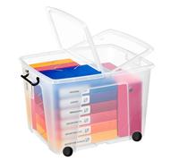 CEP - 2006760110 - Contenitore multiuso Strata con coperchio e ruote - 58x48x41 cm - PPL - trasparente - 75 L - Cep - 64595 - Conf. da 1 Pz. - 2006760110