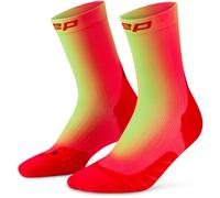 CEP Core Run EDT. GRADIENT Socks Mid Cut 5.0, calze da running, uomo, rosso/lime IV Red/Lime