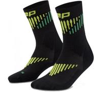 CEP Core Run Merino Socks Mid Cut 3.0, calze da running, donna, nero 40-43 Black/Lime