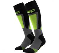 CEP Ski Thermo Socks Tall 4.0, calze da sci, donna, nero II Black/Lime