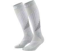 CEP Ski Touring Merino Socks Tall 3.0, calze da sci, donna, grigio chiaro IV Grey/White