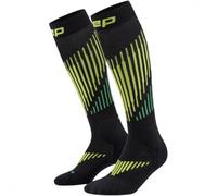 CEP Ski Touring Merino Socks Tall 3.0, calze da sci, donna, nero IV Black/Lime