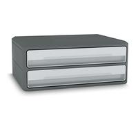 Cep Supporto schermo PC computer Modulo di archiviazione 2 Cassetti Rialzo monitor MoovUp Grigio Plastica Riciclata