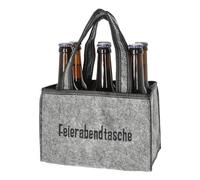 Cepewa Borsa divertente, portabottiglie, portabottiglie, per 6 bottiglie in poliestere, grigio., Portabottiglie
