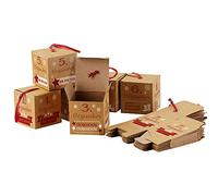 Cepewa - Calendario dell'Avvento - Fai da te - 24 scatole stampate da appendere o da appoggiare - Con kit fai da te