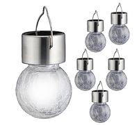 Cepewa Crackle - Luci solari da giardino, 9 x 11 cm, 6 luci solari