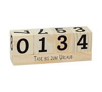 Cepewa - Cubo in legno naturale per conto alla rovescia, 16 x 6 cm, per vacanze, Natale, nascita, compleanno, pensionamento