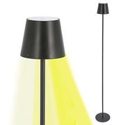 Cepewa Lampada a stelo a LED con funzione touch, colore nero, dimmerabile, luce bianca calda, 10 x 120 cm, 27 LED, cavo di ricarica USB a USB-C (nero)