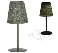 Cepewa Lampada da tavolo a LED a energia solare, modello stampato, verde, 12 x 27 cm, batteria bianca calda, interruttore on/off, IP44, lampada da esterno (1 lampada da tavolo verde)