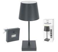 Cepewa Lampada da tavolo a LED | antracite 17 LED 8,5 x 26 cm ABS PS | funzione touch funzionamento a batteria bianco caldo | 3 livelli di luminosità 25 lumen (1 lampada da tavolo antracite 26 cm
