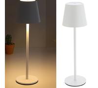 Cepewa Lampada da tavolo con funzione touch, dimmerabile, 3 tonalità di bianco, 11 x 37 cm, 65 lumen, 56 LED, cavo di ricarica USB, lampada da tavolo (1 lampada da tavolo 11 x 37 cm, bianco)