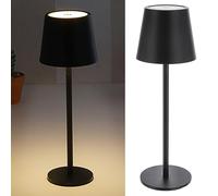 Cepewa Lampada da tavolo con funzione touch, dimmerabile, 3 tonalità di bianco, 9 x 26 cm, nero, 45 lumen, 48 LED, cavo di ricarica USB, lampada da tavolo (1 lampada da tavolo 9 x 26 cm, nero)