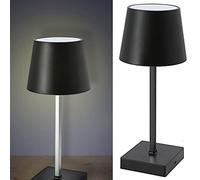 Cepewa Lampada da tavolo con funzione touch | Lampada da comodino | Luminosità regolabile | Cambio colore | bianco caldo (1x Lampada da tavolo nera 26 cm alimentata a batteria)
