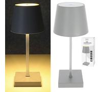 Cepewa Lampada da tavolo a LED | grigio 17 LED 8,5 x 26 cm ABS PS | funzione touch funzionamento a batteria bianco caldo | 3 livelli di luminosità 25 lumen (1 lampada da tavolo grigio 26 cm batteria)