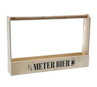 Cepewa Portabottiglie di birra, 1/2 m, compensato, 49,5 x 32,5 x 8 cm, portabottiglie per 7 bottiglie amanti della birra, beige., Portabottiglie da birra
