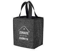 Cepewa Portabottiglie in feltro per 6 bottiglie con scritta "Zuhause ist es am schönsten", borsa da uomo, 1 portabottiglie in feltro antracite, casual