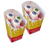 Cepewa Set di 2 bulbi oculari per Halloween, in scatola di patatine fritte, 8 x 14 x 7 cm, carta polistirolo, decorazione per feste, occhi