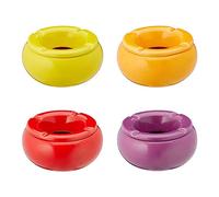 Cepewa Set di 4 posacenere a tinta unita per terrazzo, balcone, appartamento, fumatori