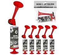 Cepewa Set di 6 mini clacson ad aria, pompa in plastica da 13 cm, clacson da 11,5 cm, con pressione dell'aria, accessori per feste per i mondiali di calcio, articolo per tifosi