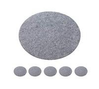 Cepewa Set di 6 tovagliette da tavola in feltro grigio chiaro, set da 6 tovagliette rotonde, decorazione da tavolo (1 x set da 6 tovagliette grigio chiaro)