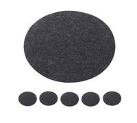 Cepewa Set di 6 tovagliette in feltro grigio scuro, sottobicchieri, rotonde, decorazione da tavolo (1 x set da 6 tovagliette grigio scuro)