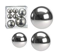 Cepewa Set di 7 sfere decorative stile in 3 misure assortite, colore argento