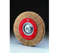 Cepillo circular alambre ondulado, diam. 12, 5 hileras, rosca M14, acero latonado 0,3mm