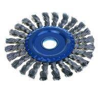 Cepillo circular alambre trenzado 1 hilera, diam. 150, eje 16, acero inoxidable 0,5mm