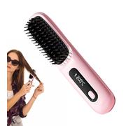 Cepillo De - Alisadores De Para Mujeres,Cepillo De Eléctrico 3 Modos De Inalámbrico,Cepiillo Con Pantalla LED, Cepiillo De Calentado Para Via